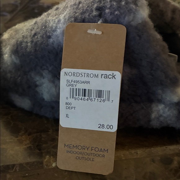 Rachel Plush Slippers in Gray and White - Picture 3 of 3